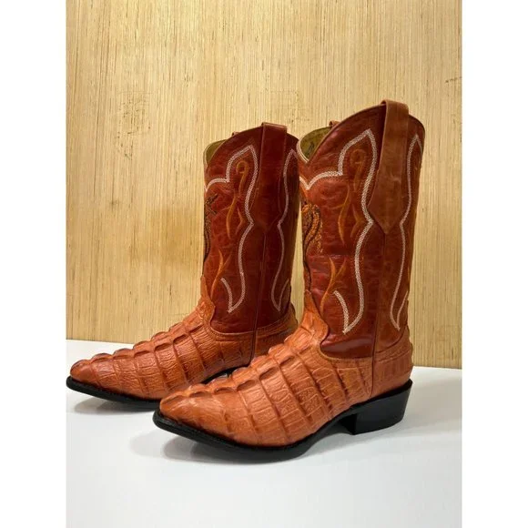 Arles Wester Collection - Men\'s Leather Boots Imitation Alligator Tail - Cognac Arles Wester Collection - Men main image 2